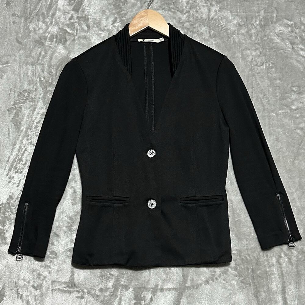 Alexander Wang Stretch Blazer Jacket Womens Size XS Black Cotton Blend Corpcore